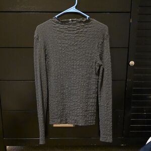 Zara Charcoal Textured Long Sleeve Shirt